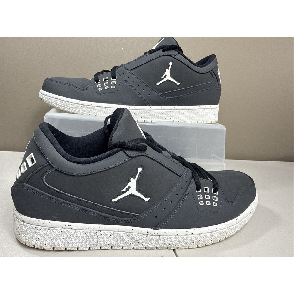 Nike Jordan 1 Flight Low Basketball Shoes US Men Size 12 Black/White 350610-009